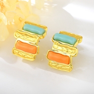 Show details for Zinc Alloy Gold Plated Big Stud Earrings with Full Guarantee Show details for Zinc Alloy Gold Plated Big Stud Earrings with Full Guarantee