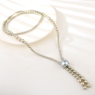 Show details for Shop Copper or Brass shell pearl Y Necklace with Wow Elements