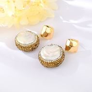 Show details for Distinctive White Medium Dangle Earrings with Low MOQ