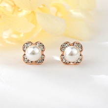Show details for Classic Artificial Pearl Big Stud Earrings with No-Risk Refund