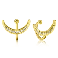 Picture of Good Cubic Zirconia Gold Plated Clip On Earrings