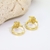 Picture of Unusual Small Gold Plated Huggie Earrings
