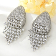 Show details for Copper or Brass Platinum Plated Dangle Earrings at Super Low Price