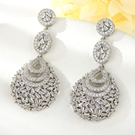 Show details for Luxury Cubic Zirconia Dangle Earrings with Price