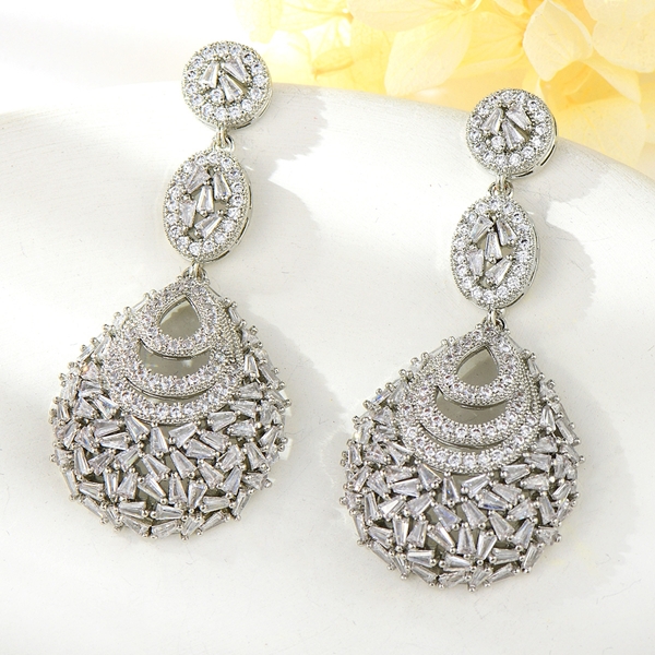 Picture of Luxury Cubic Zirconia Dangle Earrings with Price