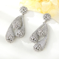 Show details for Purchase Platinum Plated Copper or Brass Dangle Earrings with Fast Delivery