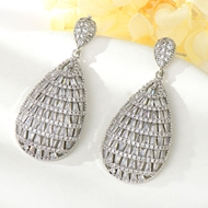 Show details for Hypoallergenic Platinum Plated Luxury Dangle Earrings with Easy Return