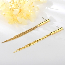 Show details for Hot Selling Gold Plated Zinc Alloy Tassel Earrings from Top Designer