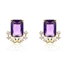 Picture of Eye-Catching Purple Delicate Big Stud Earrings with Member Discount