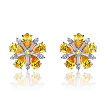 Show details for Good Quality Cubic Zirconia Yellow Big Stud Earrings