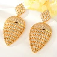 Show details for New Cubic Zirconia Gold Plated Dangle Earrings