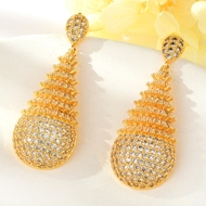 Show details for Staple Big Gold Plated Dangle Earrings