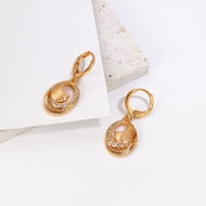 Picture of Fashion Cubic Zirconia Copper or Brass Dangle Earrings