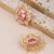 Picture of Fashion Cubic Zirconia Flower Big Stud Earrings