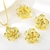 Picture of Flower Gold Plated 3 Piece Jewelry Set with Beautiful Craftmanship