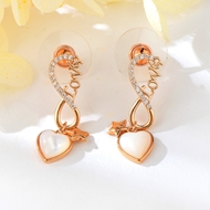 Show details for Copper or Brass White Dangle Earrings with Full Guarantee