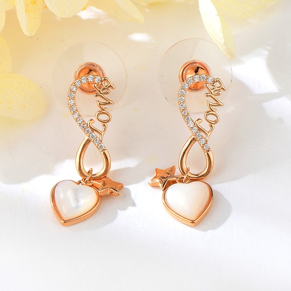Picture of Copper or Brass White Dangle Earrings with Full Guarantee