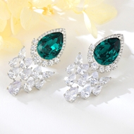 Show details for Distinctive Green Copper or Brass Dangle Earrings with Low MOQ