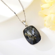 Show details for Copper or Brass Black Pendant Necklace in Flattering Style