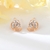Picture of Beautiful Cubic Zirconia Rose Gold Plated Big Stud Earrings