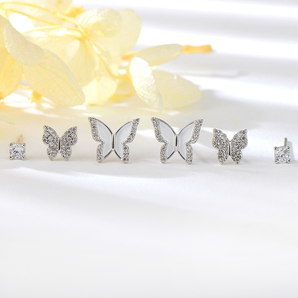 Picture of 925 Sterling Silver Butterfly Big Stud Earrings at Great Low Price