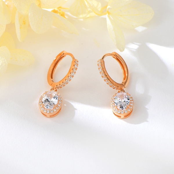 Picture of Recommended White Rose Gold Plated Dangle Earrings with Member Discount