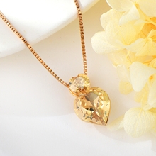 Show details for Unusual Small Yellow Pendant Necklace