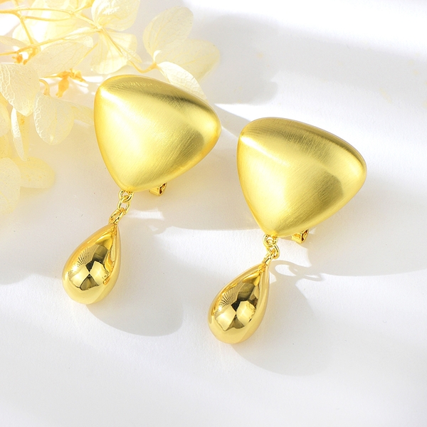 Buy Gold Style Plain Big Round Hanging Earrings Gold Plated Earring Buy  Online