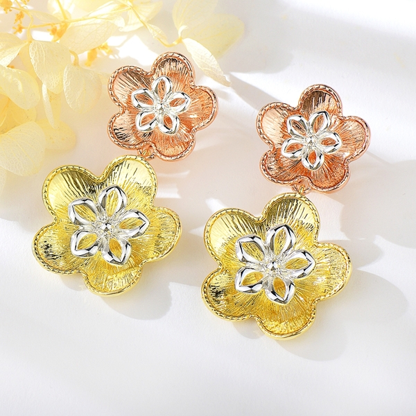 Picture of New Season Multi-tone Plated Zinc Alloy Dangle Earrings with SGS/ISO Certification