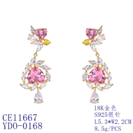 Picture of Reasonably Priced Gold Plated Cubic Zirconia Dangle Earrings with Low Cost