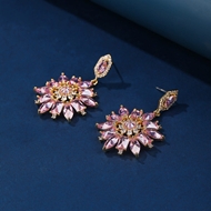 Picture of Brand New Pink Gold Plated Dangle Earrings with SGS/ISO Certification