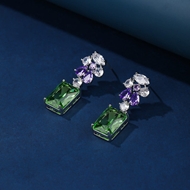 Picture of Inexpensive Platinum Plated Green Dangle Earrings from Reliable Manufacturer