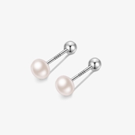 Picture of S999 pure silver natural freshwater pearl 4mm earrings