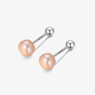 Picture of S999 pure silver natural freshwater pearl 6mm earrings