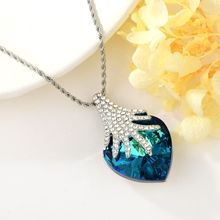 Show details for Fancy Love & Heart Platinum Plated Pendant Necklace