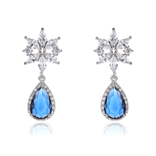 Show details for Sparkling Party Cubic Zirconia Dangle Earrings