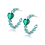 Show details for Shop Platinum Plated Green Huggie Earrings with Wow Elements