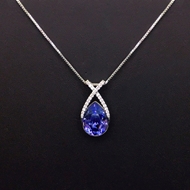 Show details for Hot Selling Platinum Plated Blue Pendant Necklace from Top Designer