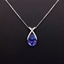 Show details for Hot Selling Platinum Plated Blue Pendant Necklace from Top Designer