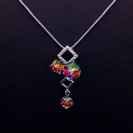 Show details for Holiday Colorful Pendant Necklace with Beautiful Craftmanship