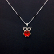 Show details for Popular Cubic Zirconia Owl Pendant Necklace