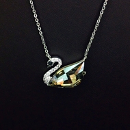 Show details for Filigree swan Cubic Zirconia Pendant Necklace