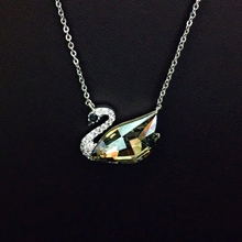 Show details for Filigree swan Cubic Zirconia Pendant Necklace