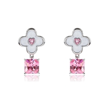 Show details for New Season Pink Luxury Dangle Earrings Factory Direct
