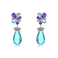 Picture of Great Cubic Zirconia Blue Dangle Earrings