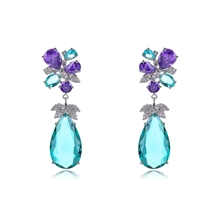 Show details for Great Cubic Zirconia Blue Dangle Earrings