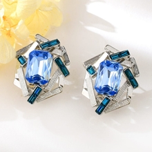 Show details for Buy Platinum Plated Artificial Crystal Dangle Earrings