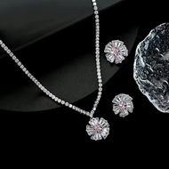 Show details for Fast Selling Pink Cubic Zirconia 2 Piece Jewelry Set For Your Occasions