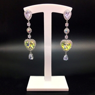 Show details for Fashion Swarovski Element Love & Heart Dangle Earrings