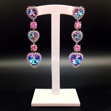 Show details for Designer Platinum Plated Copper or Brass Dangle Earrings with No-Risk Return